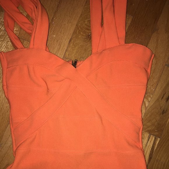 Orange Bodycon Dress - Picture 2 of 3